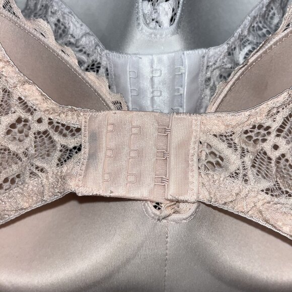 3- Renerofe Soft Comfort Wire-Free Lightly Padded Bras 40D NEW‎ Pink White Rose - Picture 5 of 6